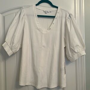 Chicos white shirt with puff sleeves